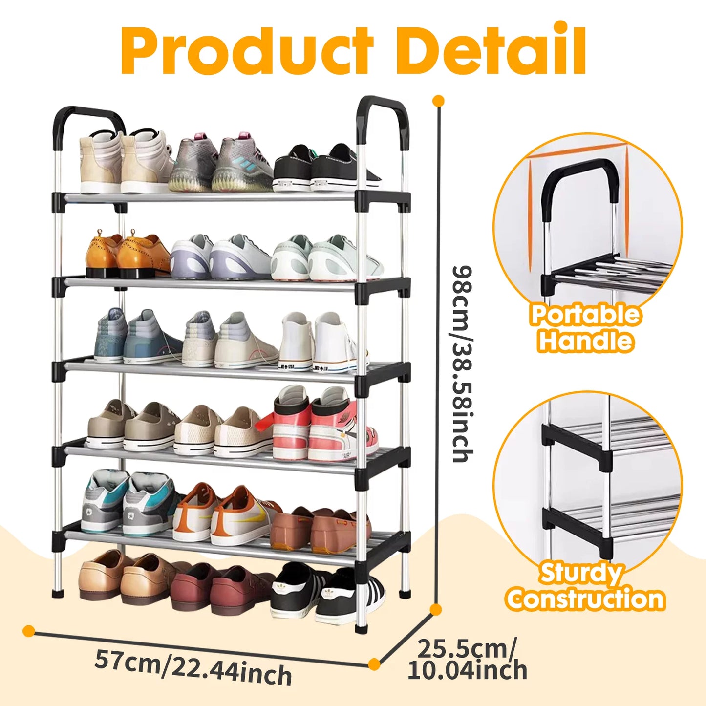 9 Tier Shoe Rack, 27 Pairs Shoes Storage Cabinet Organizer Shelf with Cover for Closet Entryway, Gray